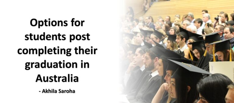 Options for students post completing their graduation in Australia